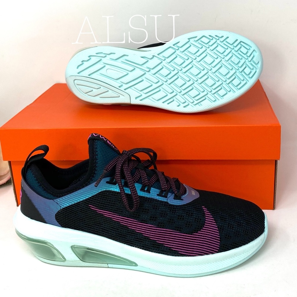 🎁 Santa’s Special 🎄 Nike Air Max Fly Black Laser Fuchsia Canvas Women's Size 7 - Picture 4 of 8
